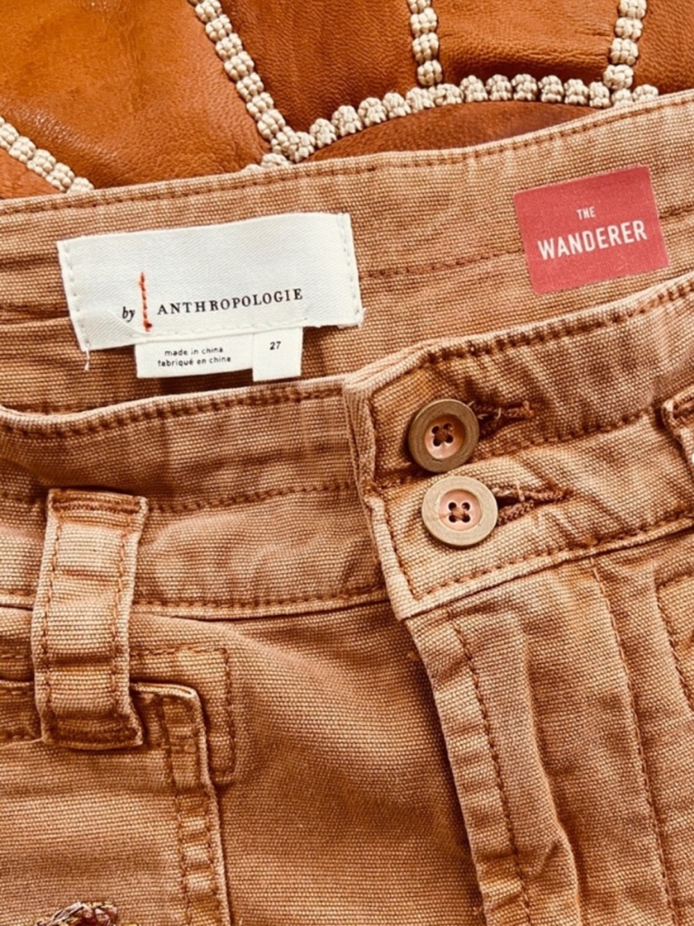 Anthropologie The Wanderer Rust-Tan High-Waist Utility Pants - Picture 9 of 9